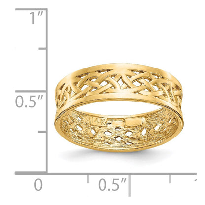 585 Gelbgold Ring mit poliertem Keltischem Knoten