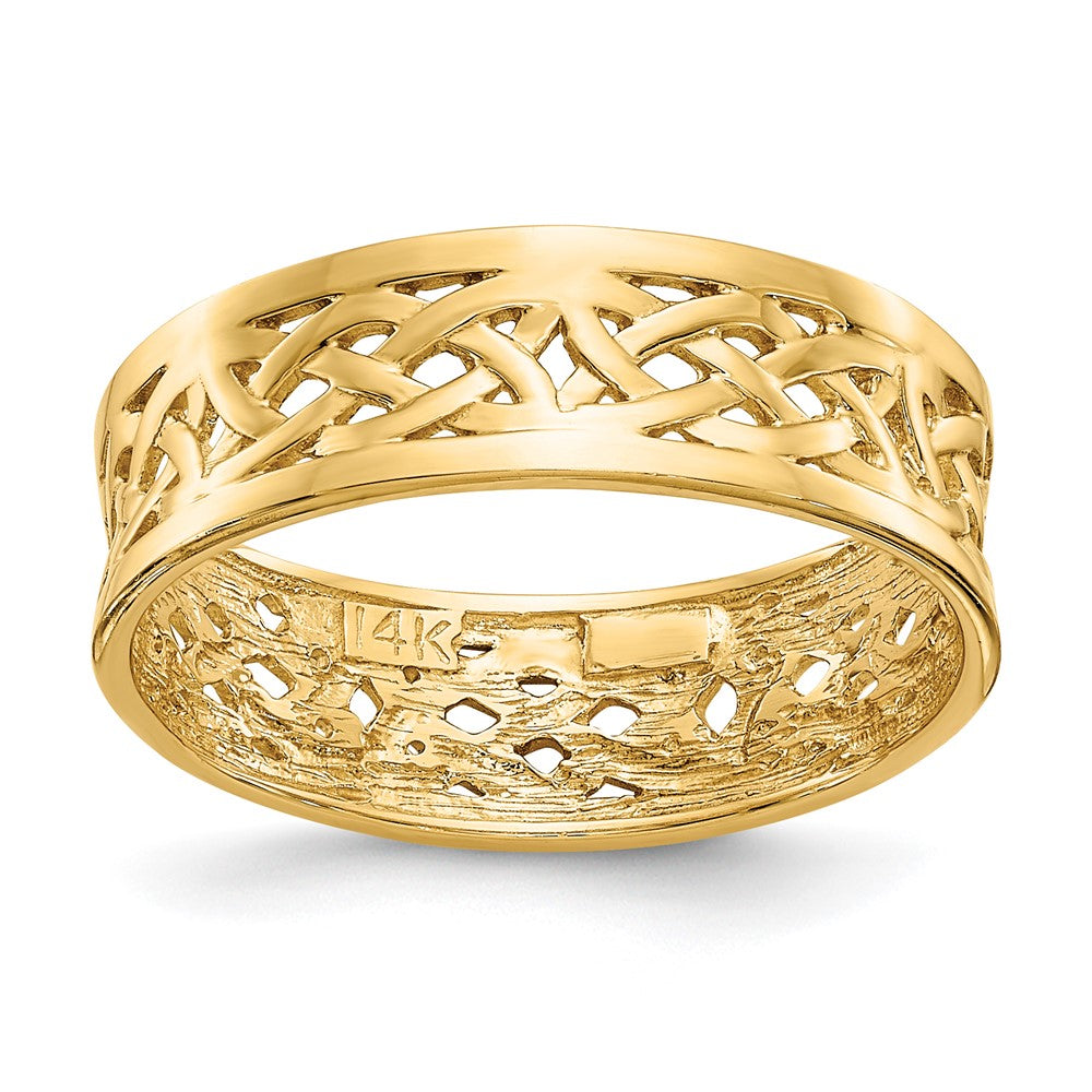585 Gelbgold Ring mit poliertem Keltischem Knoten