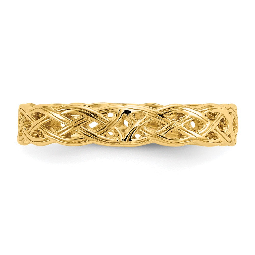 14K Gelbgold Ring mit poliertem Keltischem Knoten