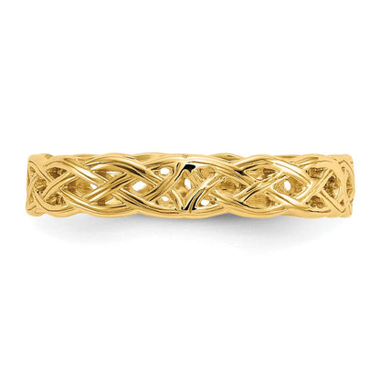 14K Gelbgold Ring mit poliertem Keltischem Knoten