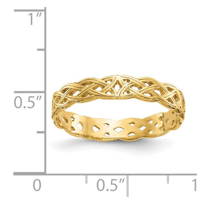 14K Gelbgold Ring mit poliertem Keltischem Knoten