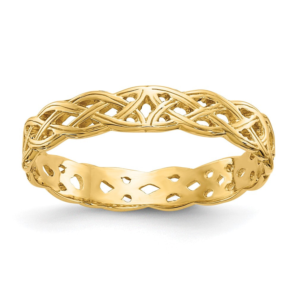 14K Gelbgold Ring mit poliertem Keltischem Knoten