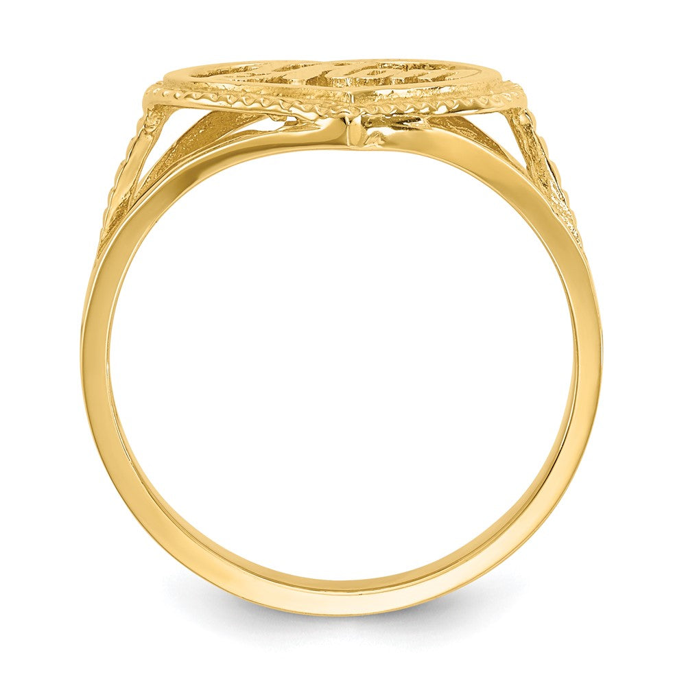 14K Gelbgold Ring "#1 Mom" mit Herz