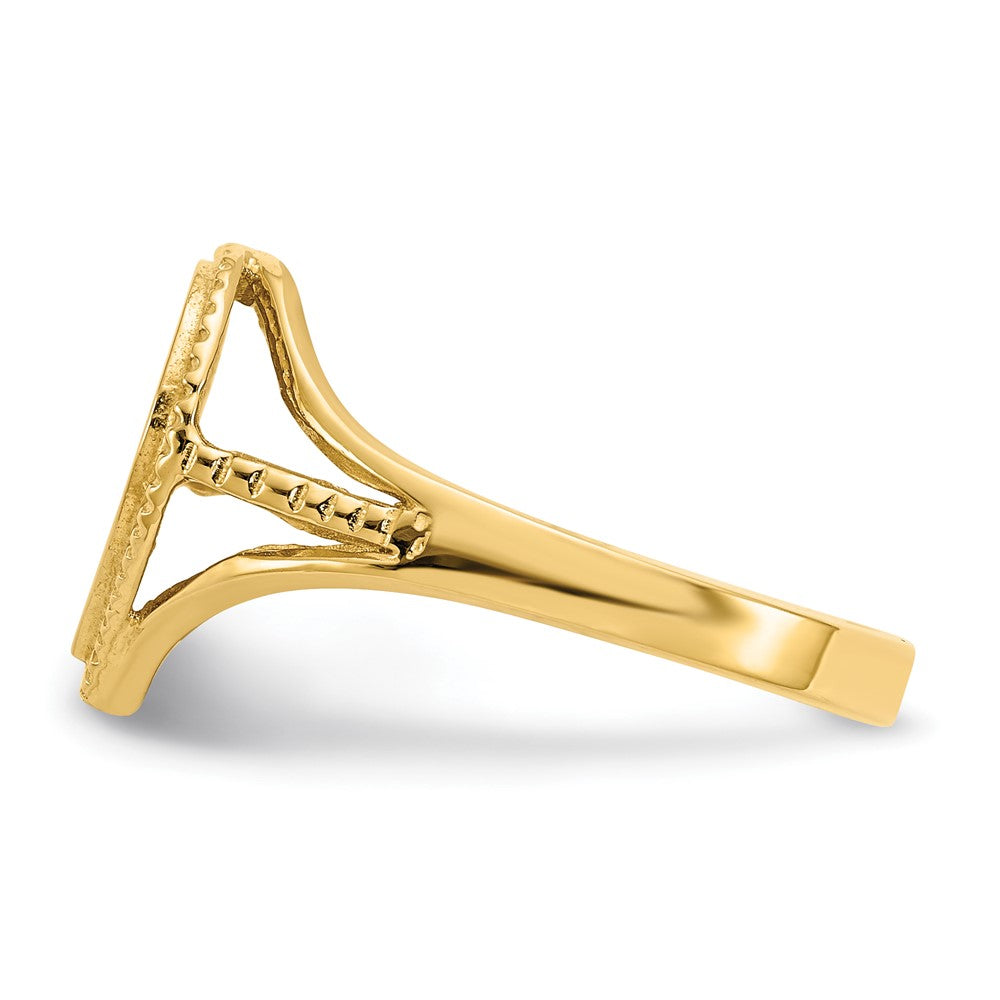 14K Gelbgold Ring "#1 Mom" mit Herz