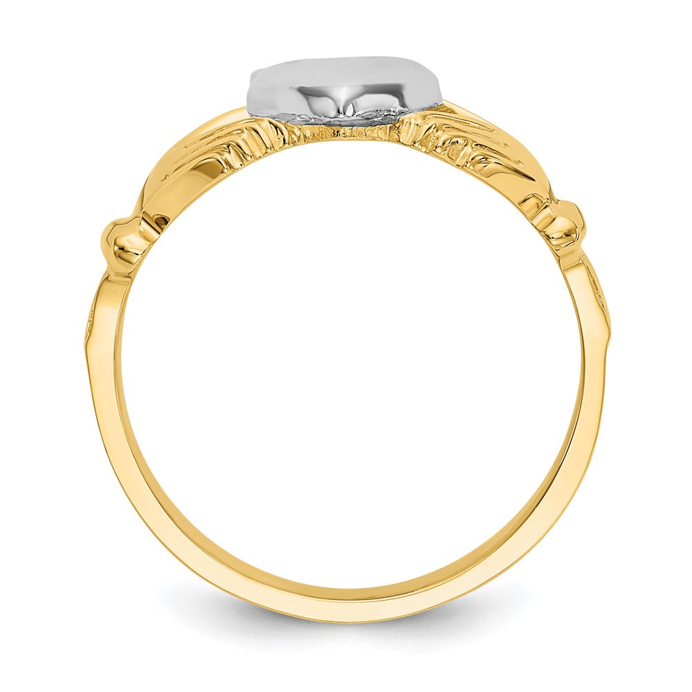 14K Herren Claddagh-Ring aus Zweifarbigem Gold