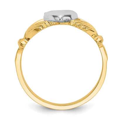14K Herren Claddagh-Ring aus Zweifarbigem Gold