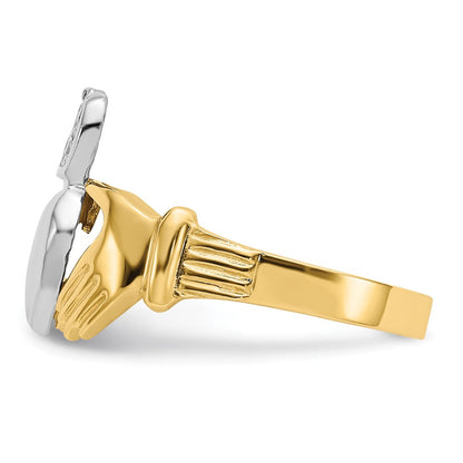 14K Herren Claddagh-Ring aus Zweifarbigem Gold