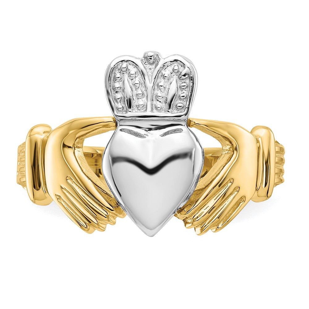 14K Herren Claddagh-Ring aus Zweifarbigem Gold
