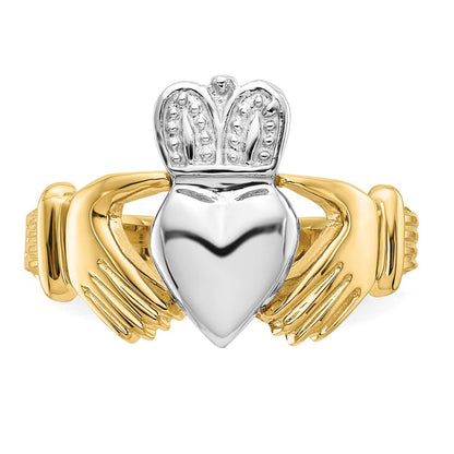 14K Herren Claddagh-Ring aus Zweifarbigem Gold