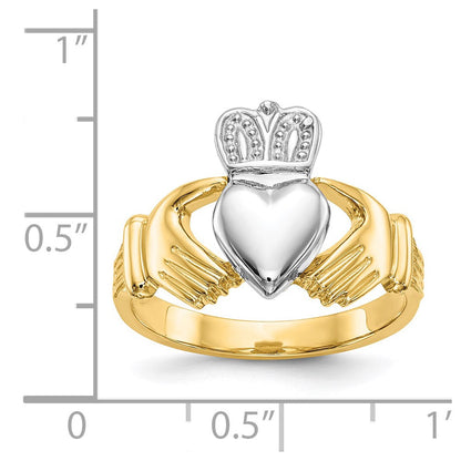 14K Herren Claddagh-Ring aus Zweifarbigem Gold