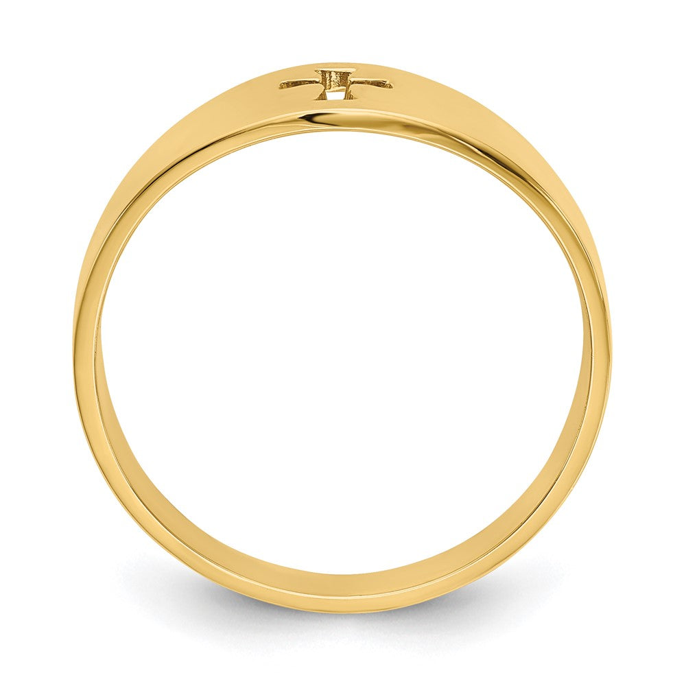 14K Gelbgold Poliert Ausgeschnittener Kreuz-Ring