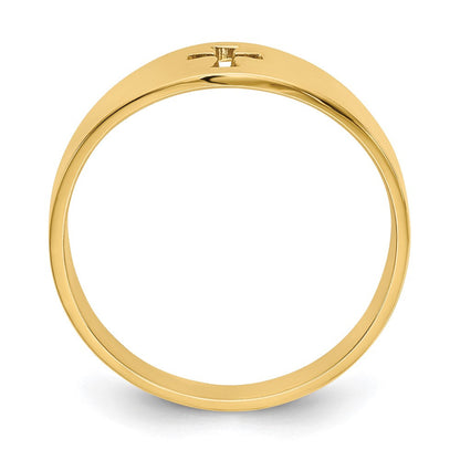 14K Gelbgold Poliert Ausgeschnittener Kreuz-Ring