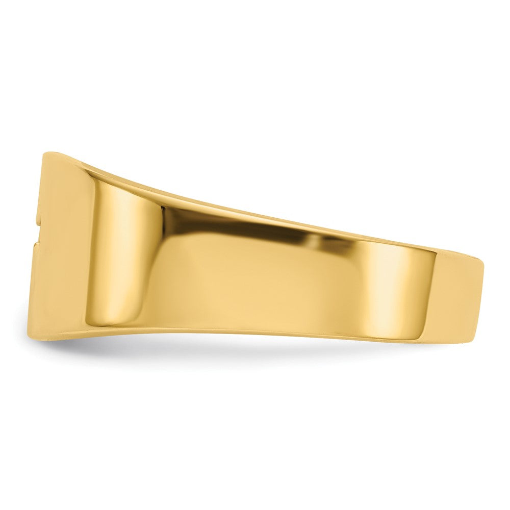 14K Gelbgold Poliert Ausgeschnittener Kreuz-Ring