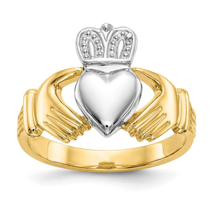 14K Herren Claddagh-Ring aus Zweifarbigem Gold