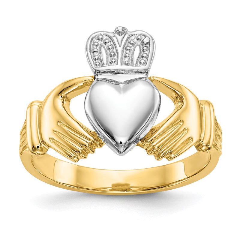 14K Herren Claddagh-Ring aus Zweifarbigem Gold