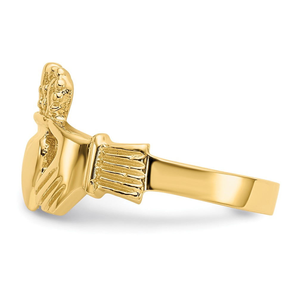 14K Gelbgold Poliert Claddagh Ring