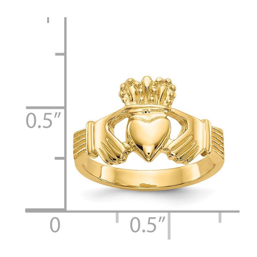 14K Gelbgold Poliert Claddagh Ring