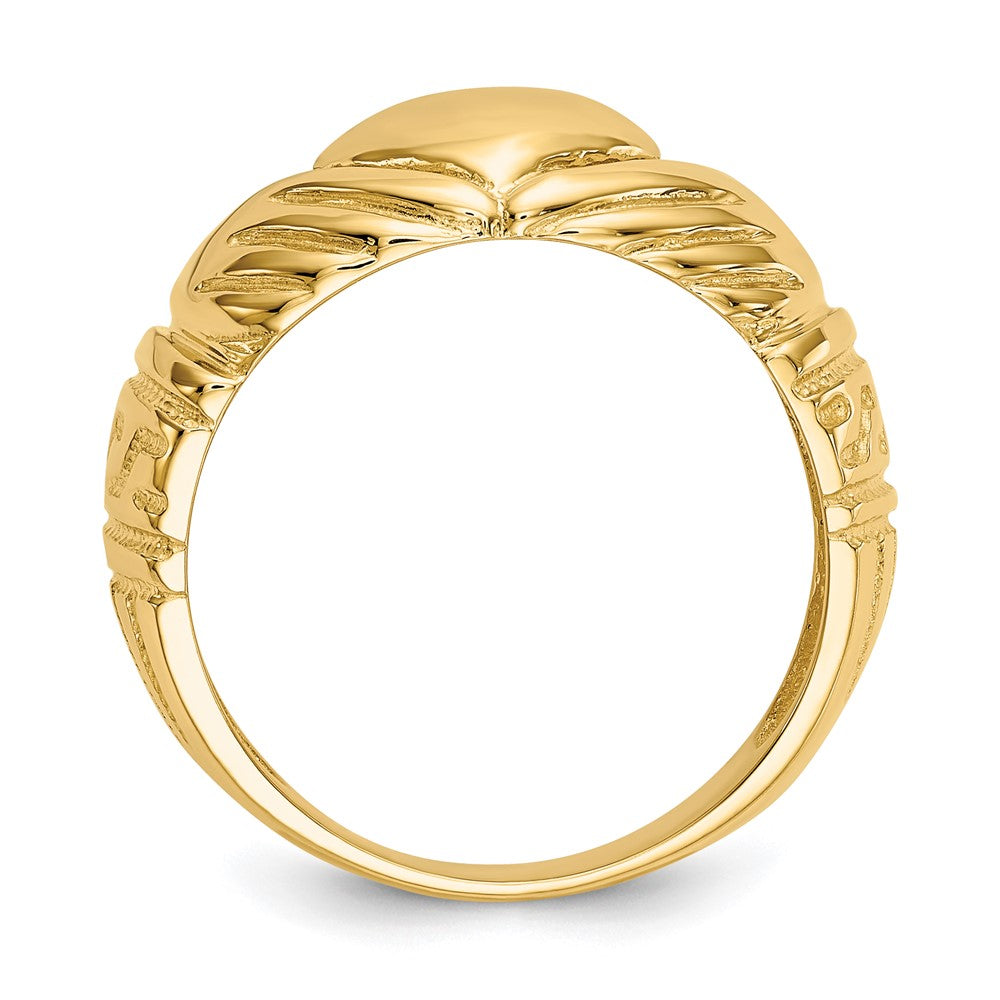 14K Gelbgold Polierter Gewölbter Claddagh-Ring