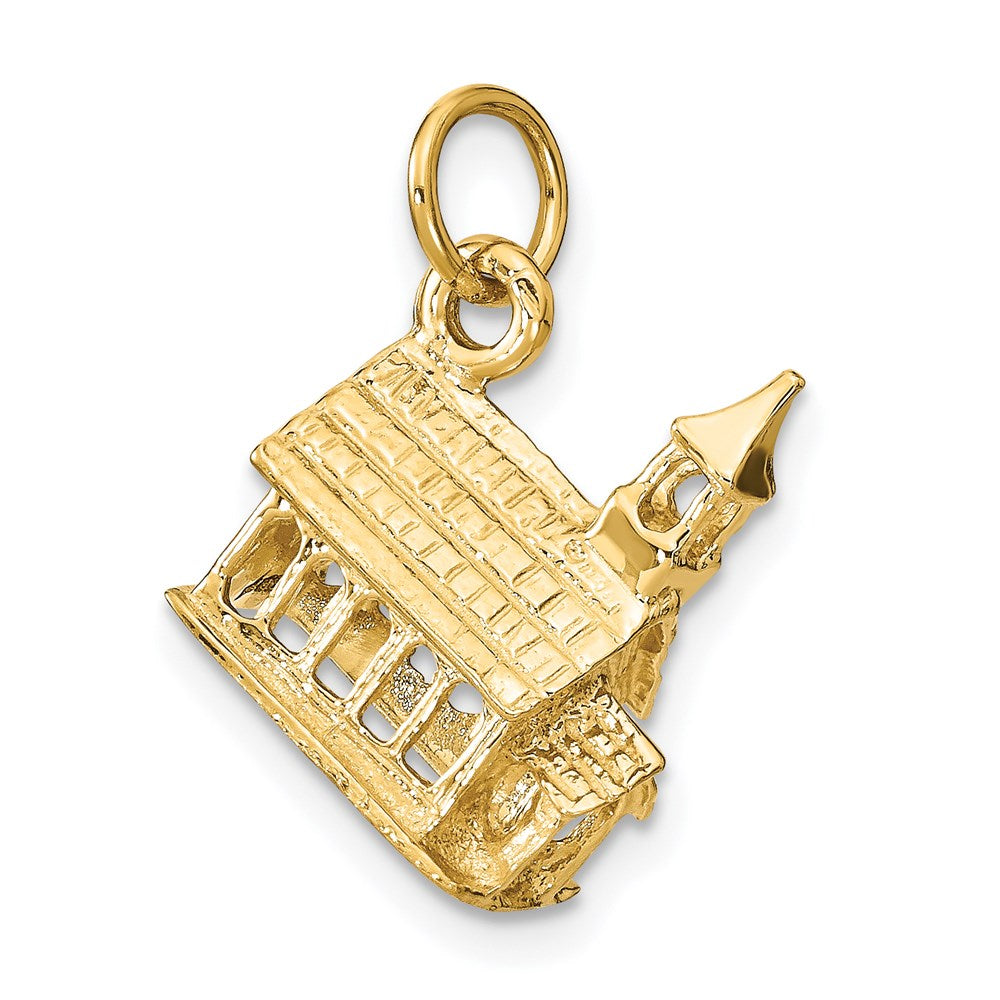 14K Gelbgold 3-D Kirche Charm