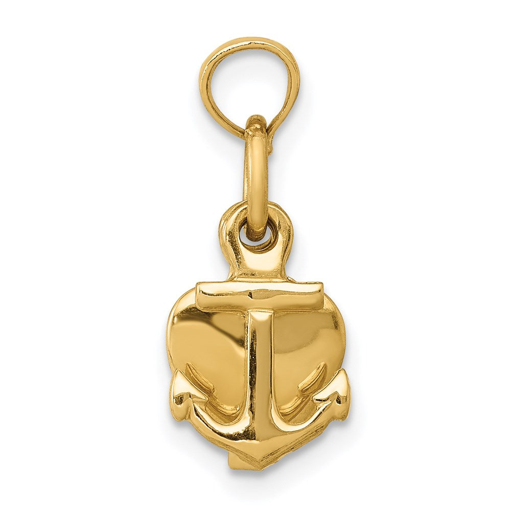 14K Gelbgold 3D Glaube-Hoffnung-Liebe-Charm