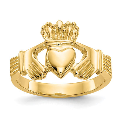 14K Gelbgold Poliert Claddagh Ring