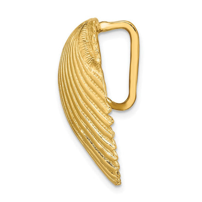 14K Gelbgold Passt Up To 8mm und 10mm Mittel Muschel Anhänger