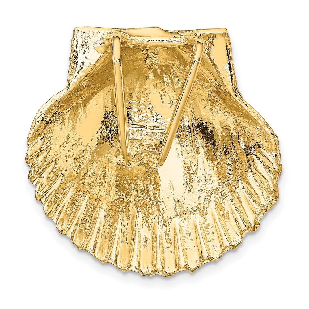 14K Gelbgold Passt Up To 8mm und 10mm Mittel Muschel Anhänger