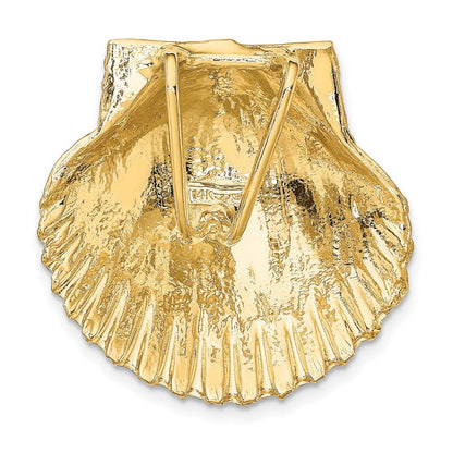 14K Gelbgold Passt Up To 8mm und 10mm Mittel Muschel Anhänger