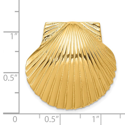 14K Gelbgold Passt Up To 8mm und 10mm Mittel Muschel Anhänger