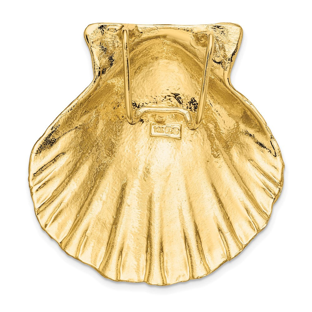 14K Gelbgold Passt Up To 8mm und 10mm Groß Muschel Anhänger