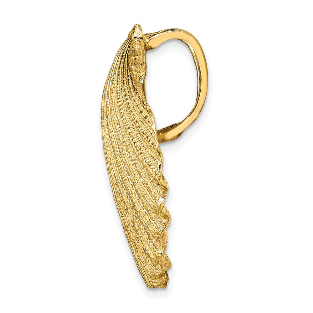 14K Gelbgold Passt Up To 8mm und 10mm Mittel Muschel Anhänger