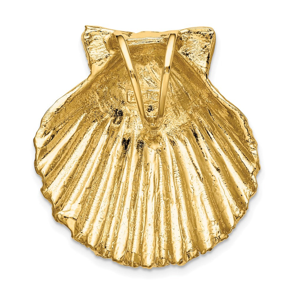 14K Gelbgold Passt Up To 8mm und 10mm Mittel Muschel Anhänger