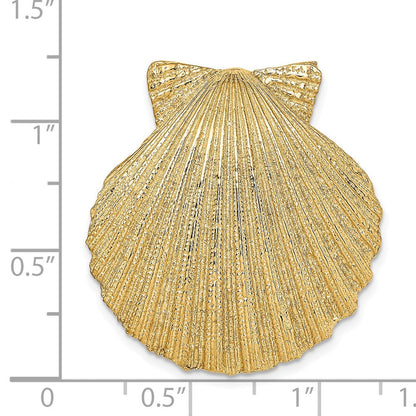 14K Gelbgold Passt Up To 8mm und 10mm Mittel Muschel Anhänger
