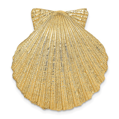 14K Gelbgold Passt Up To 8mm und 10mm Mittel Muschel Anhänger