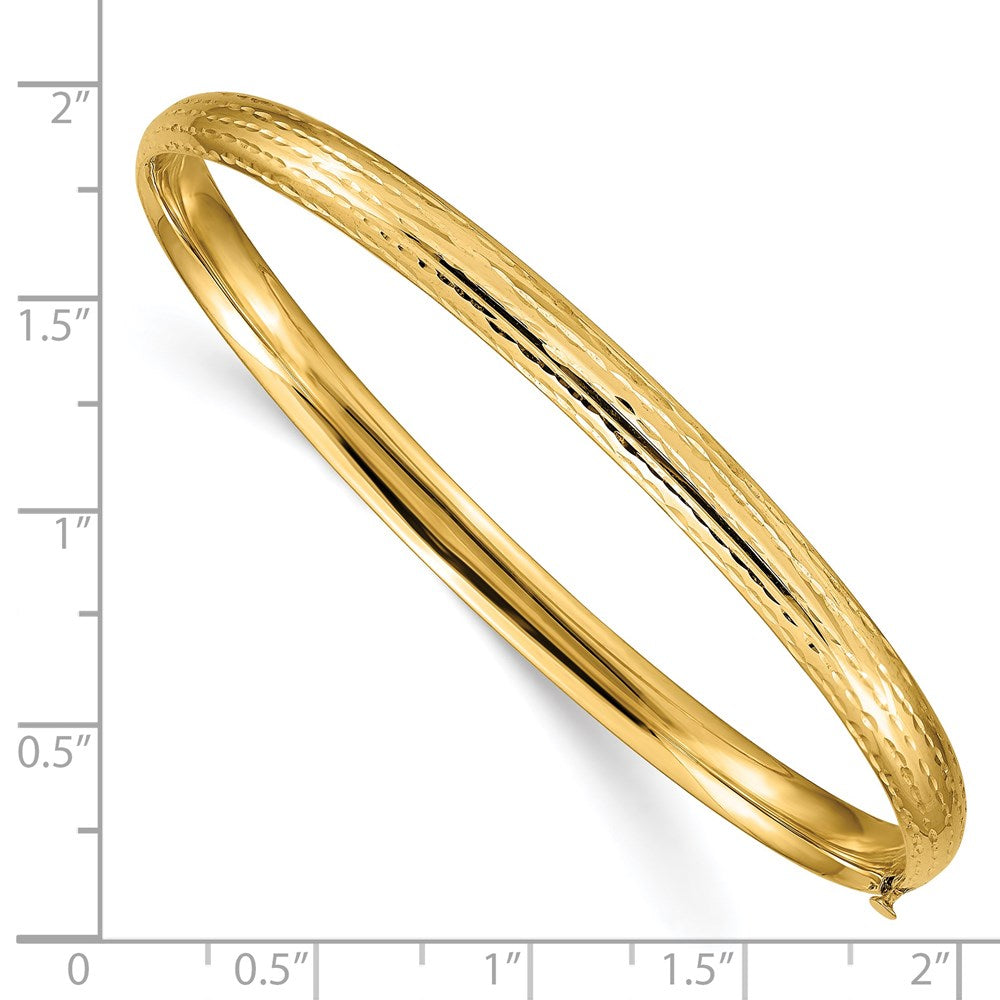 14K Gelbgold 3/16 Diamantiert Fantasie Klappbar Armreif Armband