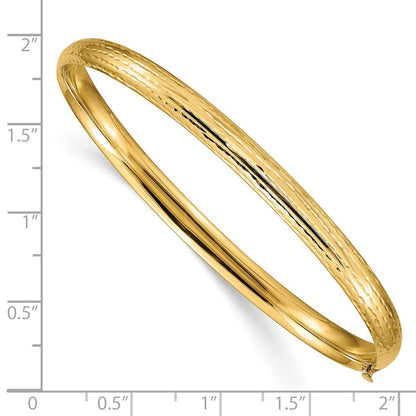 14K Gelbgold 3/16 Diamantiert Fantasie Klappbar Armreif Armband