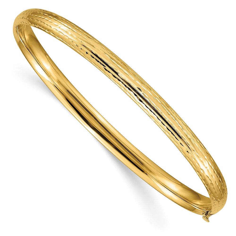 14K Gelbgold 3/16 Diamantiert Fantasie Klappbar Armreif Armband