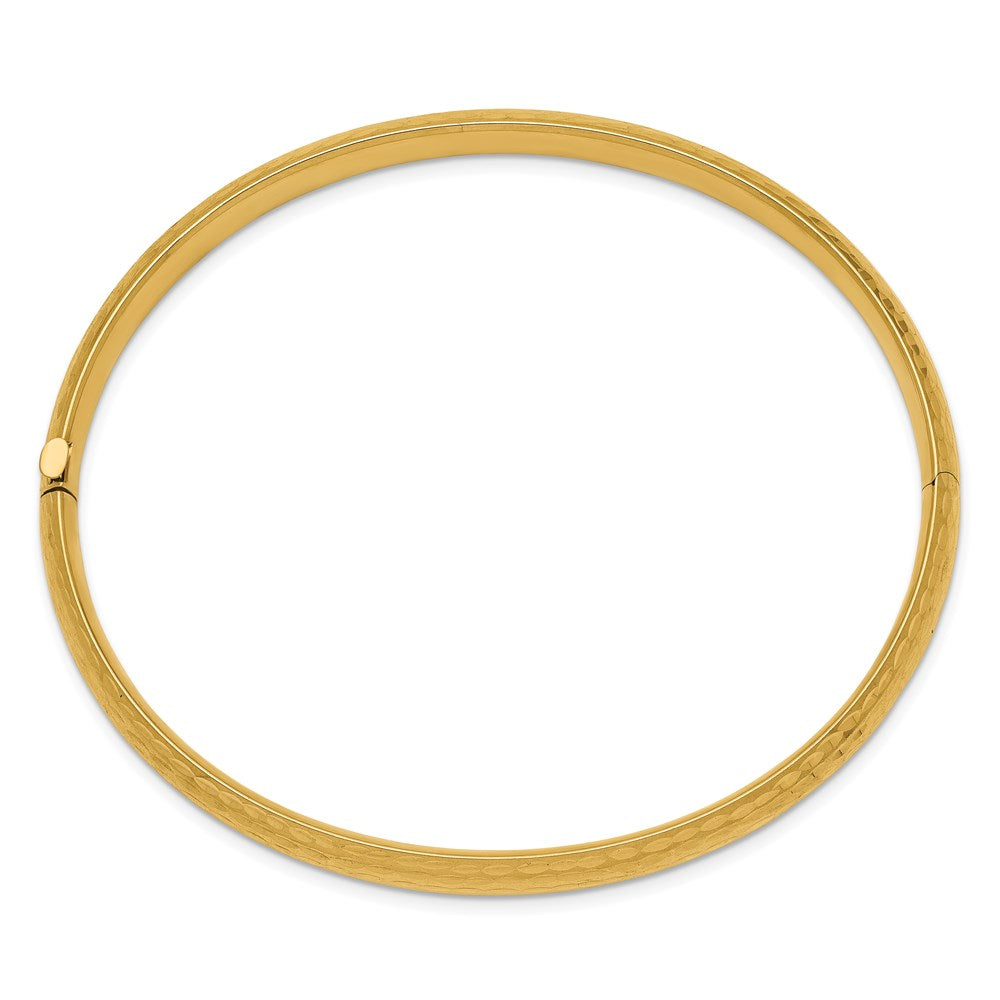14K Gelbgold 4/16 Diamantiert Fantasie Klappbar Armreif Armband