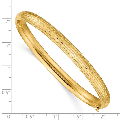 14K Gelbgold 4/16 Diamantiert Fantasie Klappbar Armreif Armband