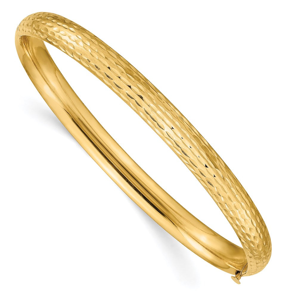 14K Gelbgold 4/16 Diamantiert Fantasie Klappbar Armreif Armband