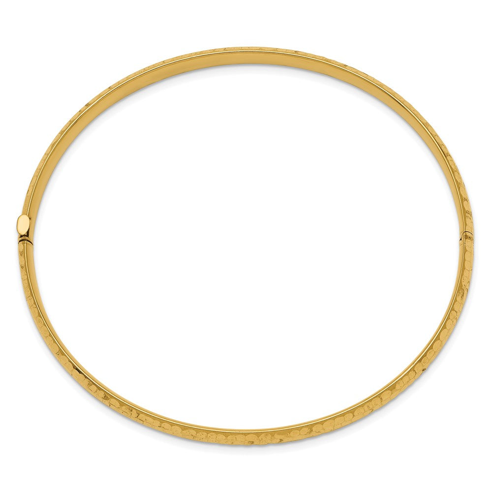7 Zoll 14K 3/16 Fantasie Gehämmert Klappbar Armreif Armband