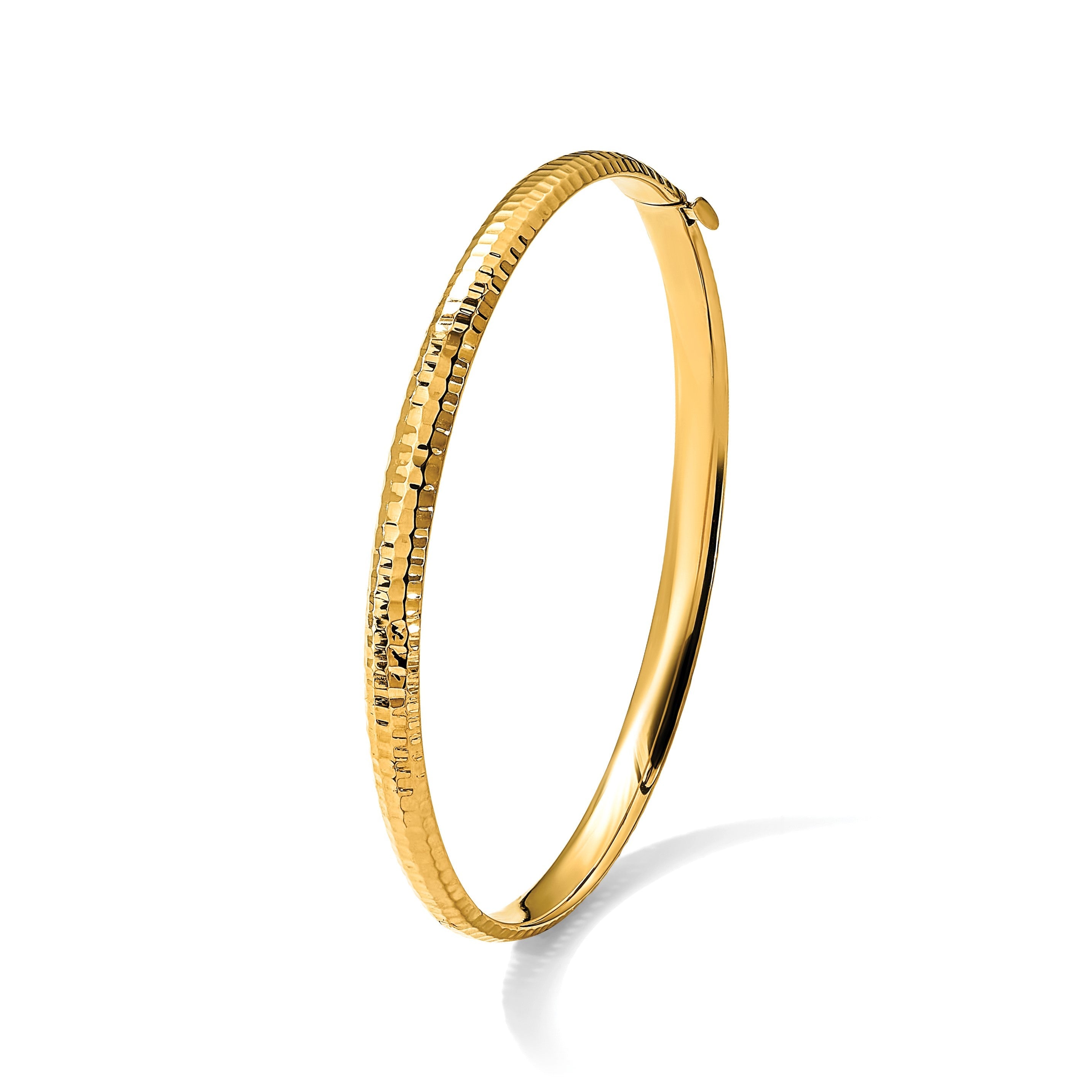 7 Zoll 14K 3/16 Fantasie Gehämmert Klappbar Armreif Armband