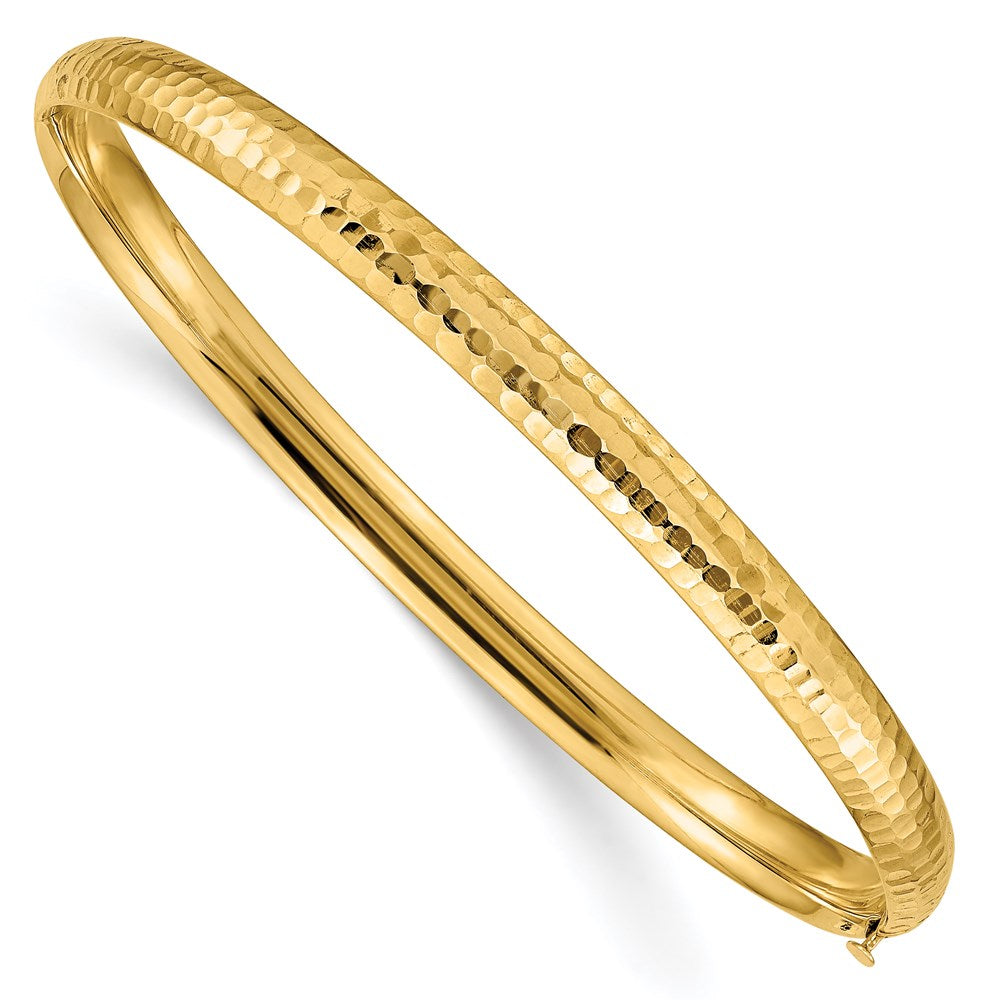 7 Zoll 14K 3/16 Fantasie Gehämmert Klappbar Armreif Armband