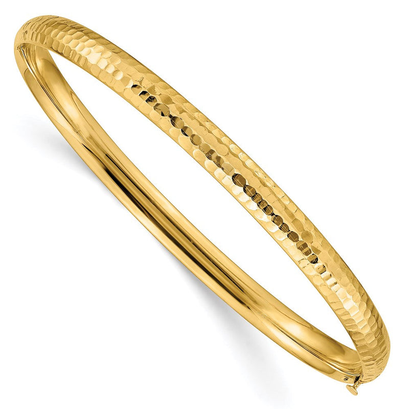 7 Zoll 14K 3/16 Fantasie Gehämmert Klappbar Armreif Armband