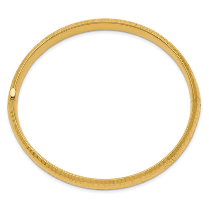 14K Gelbgold 5/16 Gehämmert Fantasie Klappbar Armreif Armband