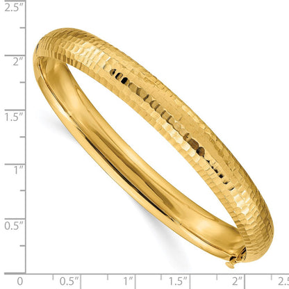 14K Gelbgold 5/16 Gehämmert Fantasie Klappbar Armreif Armband