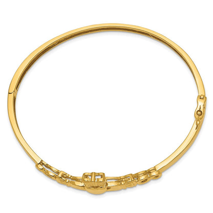 7 Zoll 14K 4mm Diamantiert Claddagh Klappbar Armreif Armband