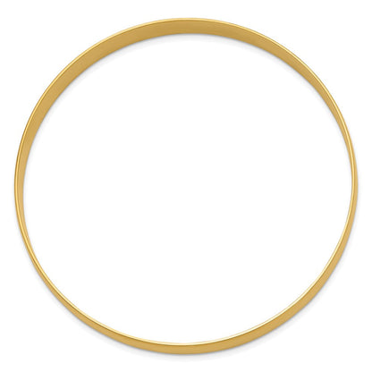 14K Gelbgold 8mm Massiv Poliert Halb-round Schieber-on Armreif