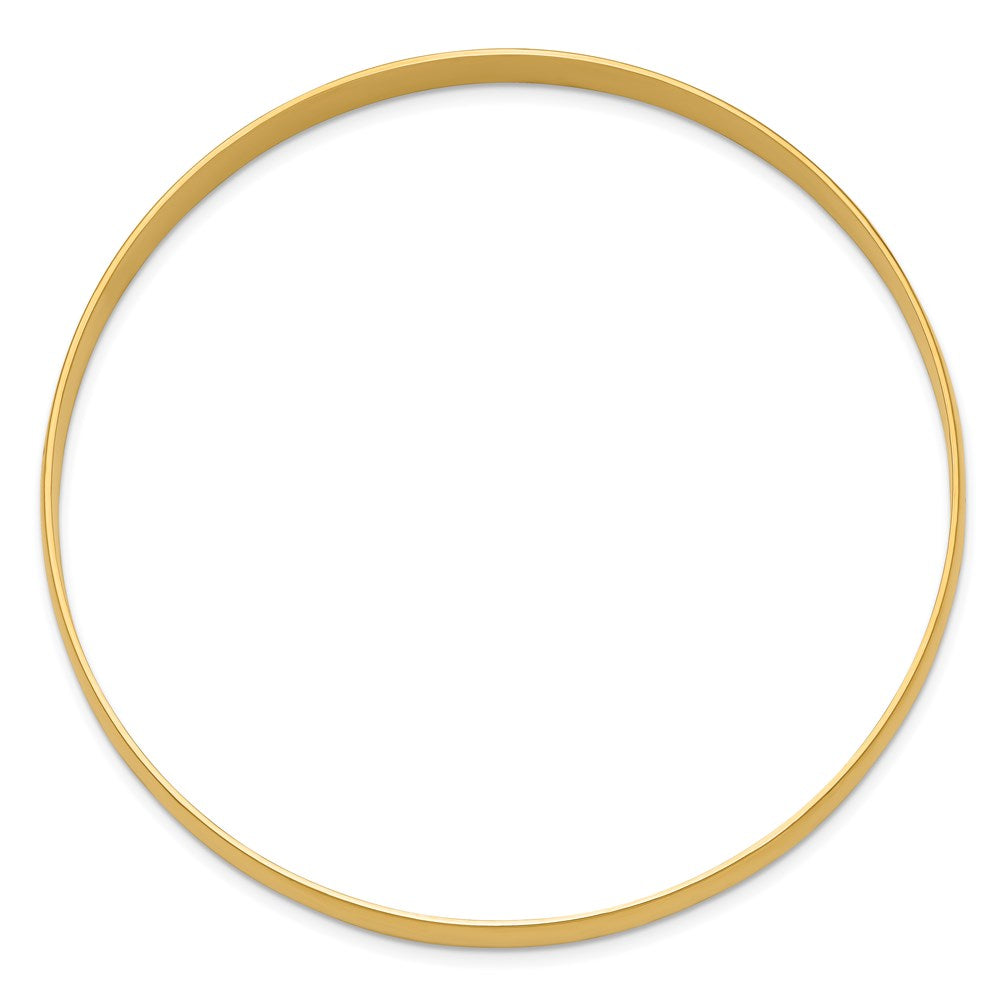 14K Gelbgold 6mm Massiv Poliert Halb-round Schieber-on Armreif