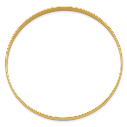 14K Gelbgold 6mm Massiv Poliert Halb-round Schieber-on Armreif